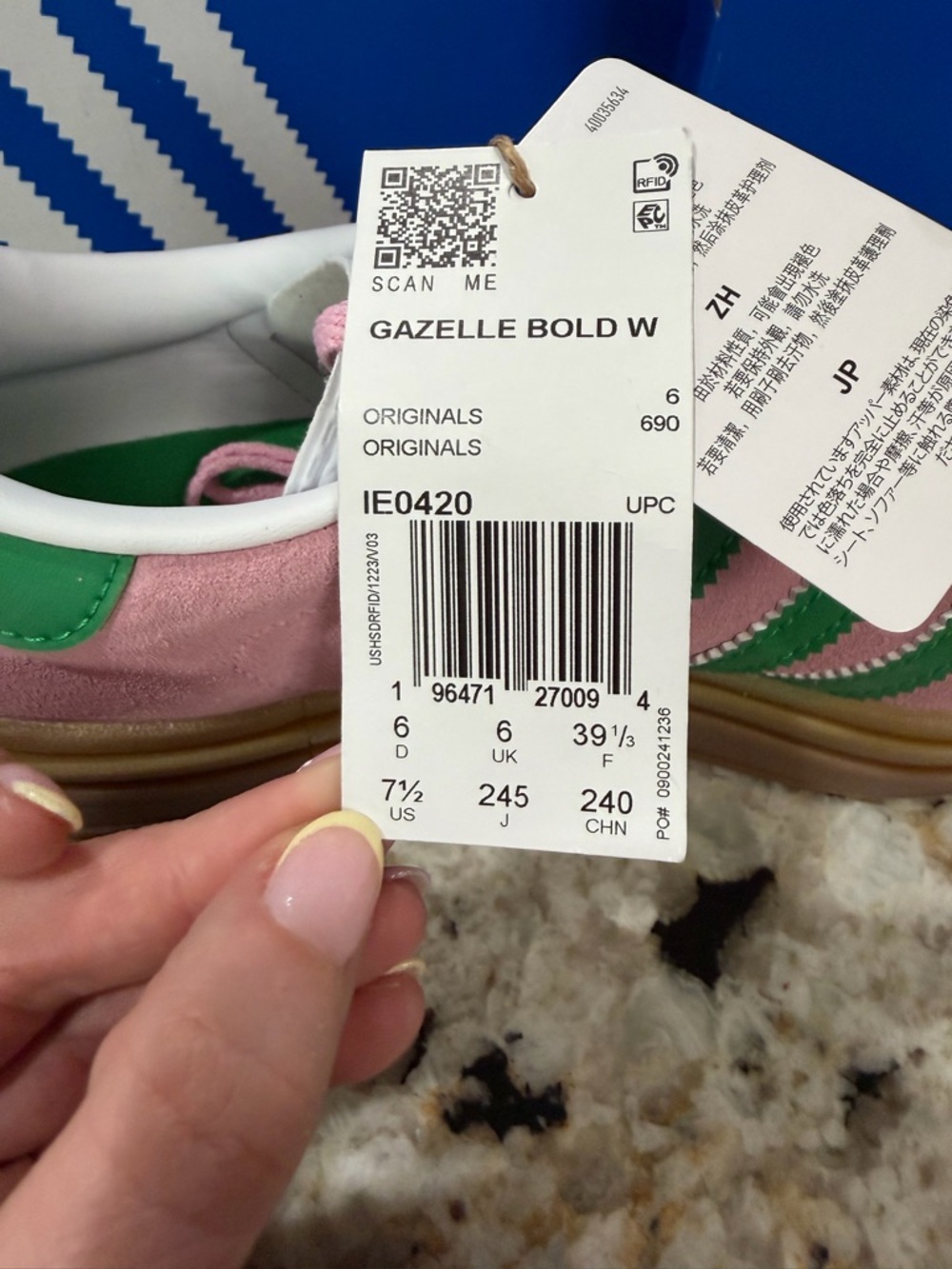 adidas Gazelle Bold True Pink / Green / Cloud White - Picture 13 of 13